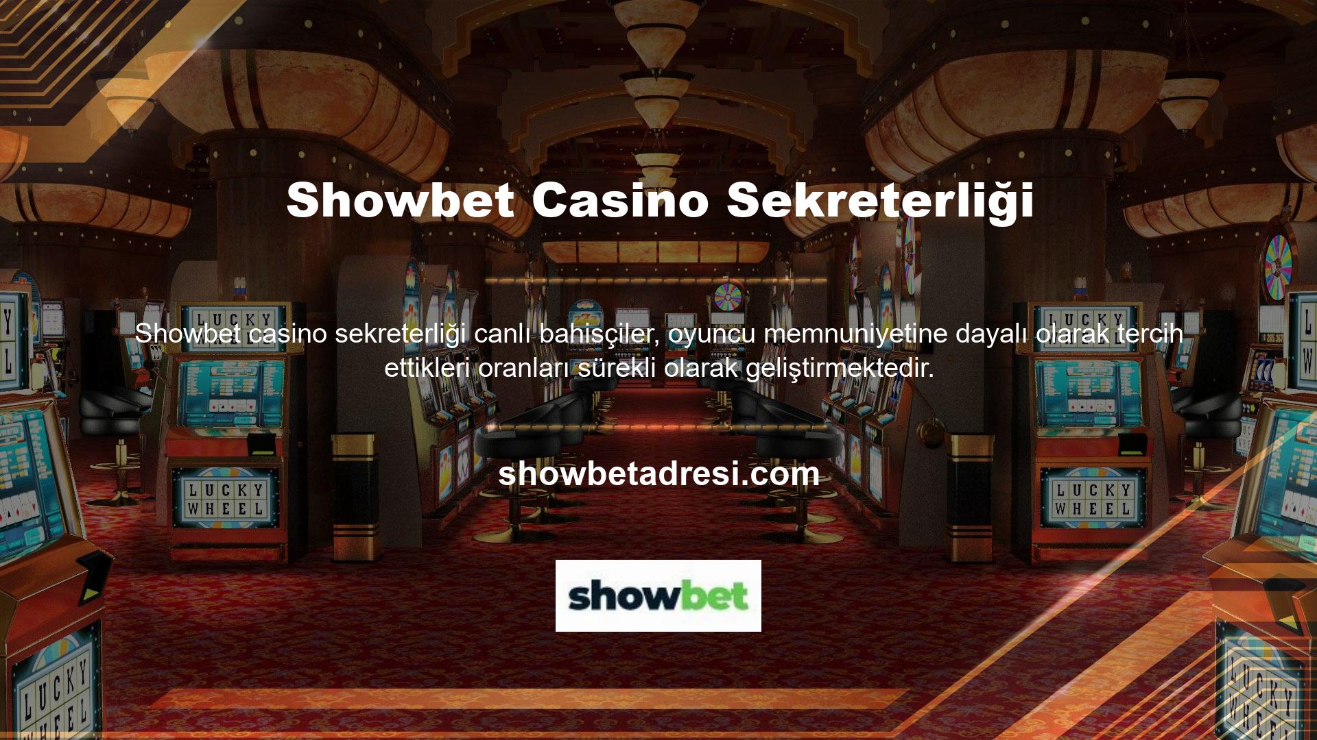 Showbet casino sitesinin casino bölümü, eğlenerek ve bonuslar ekleyerek para kazanmanın oldukça kolay olması nedeniyle oldukça ilgi görmektedir